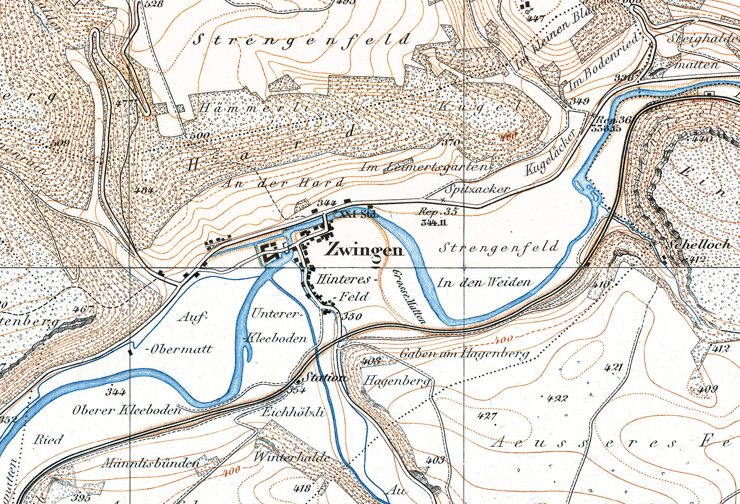 E17644 ZW00 Siegfriedkarte Zwingen